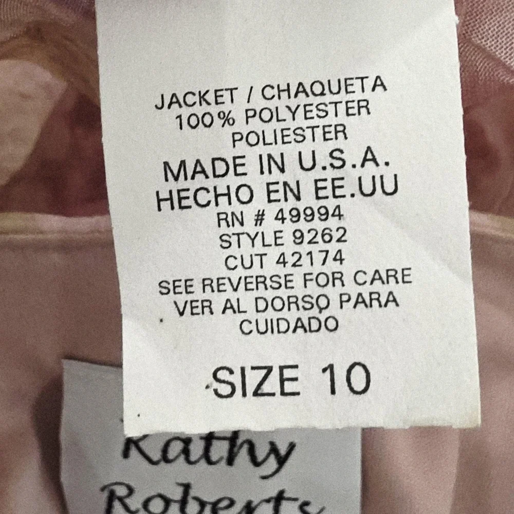 Kathy Roberts Dress Set Womens 10 Pink Floral Maxi Ruffle Crinkle Jacket‎ 9262